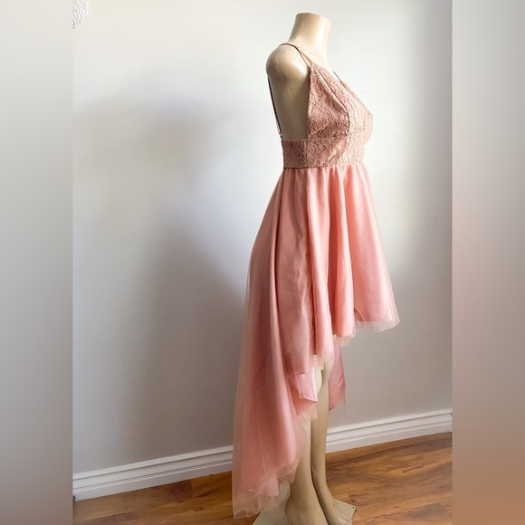 NWT Windsor Formal High Low Tulle Floral Embroidery Gown Maxi Dress Prom Wedding - Picture 3 of 11